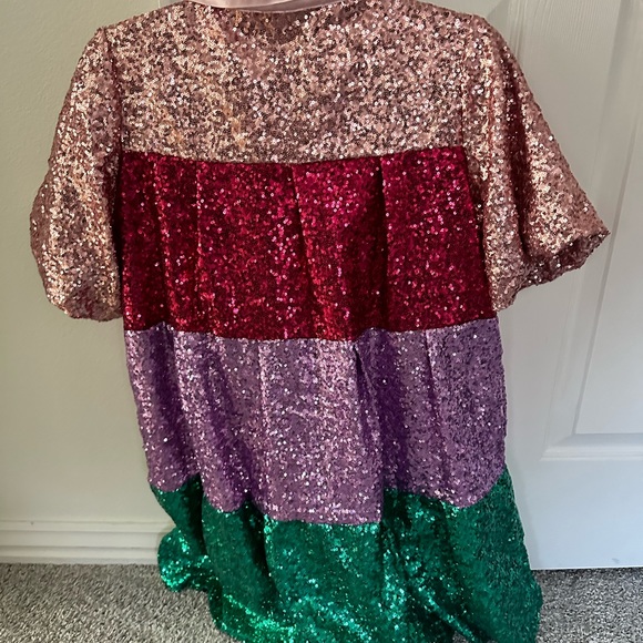 Peach Love California Sequin color block dress - Picture 4 of 5